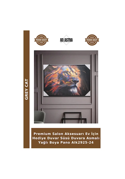 Premium Salon Aksesuarı Ev İçin Hediye Duvar Süsü Duvara Asmalı Yağlı Boya Pano Alk2925-24