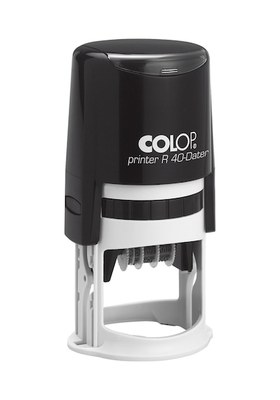 Colop R40 Tarih Kaşe Tr/24 Saat Siyah Kasa Kırmızı Keçe - 40 MM