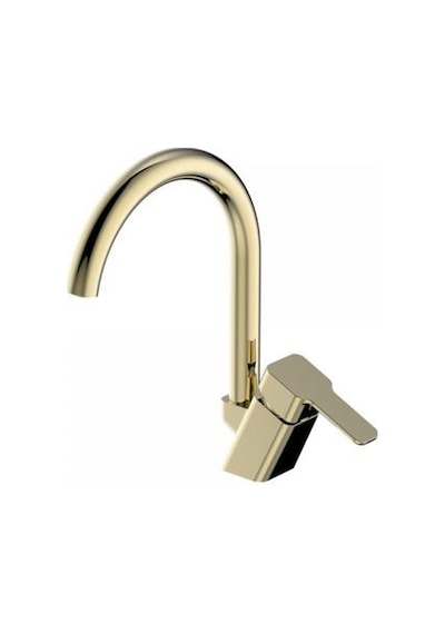 Premium Serisi Plus Kuğu Lavabo Bataryası Altın