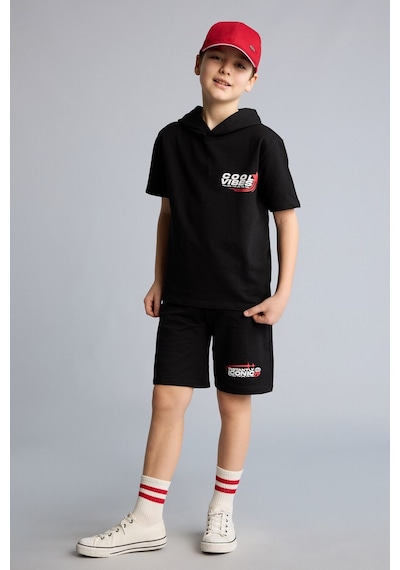 Defacto Sweatshirt Kumaşı 2li Takım Erkek Çocuk H0327a826smbk81 Siyah-bk81