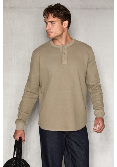Grımelange Sıella Erkek Organik Pamuklu Patlı Uzun Kollu Yeşil Sweatshirt