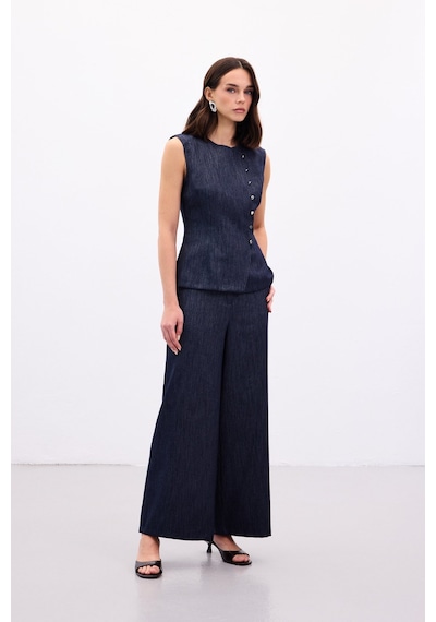 Sateen Livia Pantolon - Lacivert-136911 Lacivert