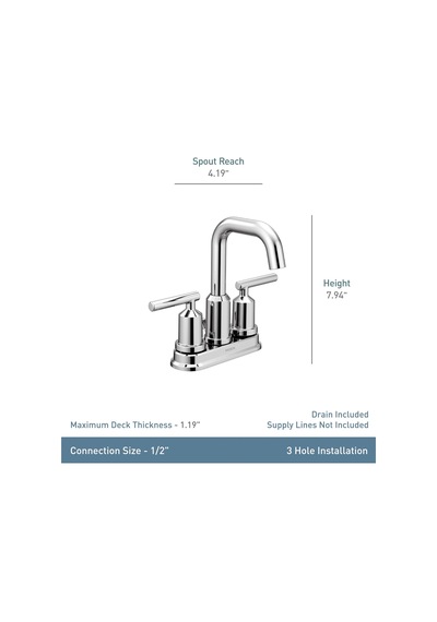 Moen Gibson Mat Siyah İki Saplı Orta Set Yüksek Ark Modern Banyo Diğer