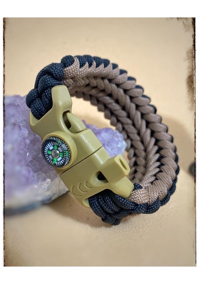 Avcı Model Paracord Bileklik Siyah - Kahverengi