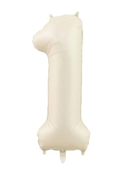 Folyo Rakam 1 Krem Satin 40 İnç 100 Cm Grabo Markalı Çok Kaliteli Folyo Balon Çok Renkli