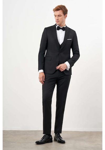 Morven Erkek Siyah Poliviskon Ceromonia Jakar Desen Slim Fit Sivri Çıkma Yaka Damatlık 24mc055018001 Siyah Morven Erkek Siyah Poliviskon Ceromonia Jakar Desen Slim Fit Sivri Çıkma Yaka Damatlık 24mc055018001 Siyah