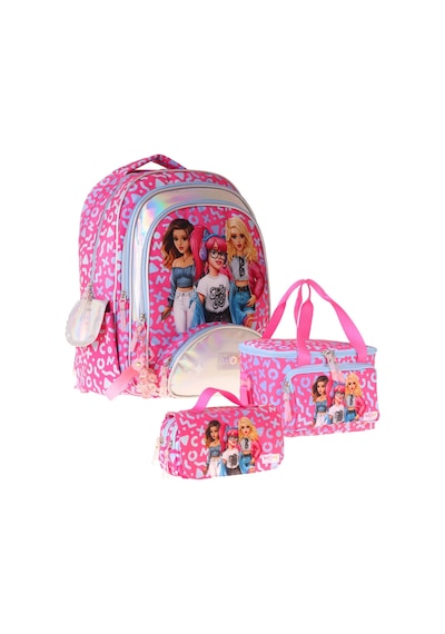 Wow Generation Üçlü İlkokul Okul Çanta Seti - Kırmızı - Girl Friends Baskılı - Kız Çocuk - Setwg-w6059a