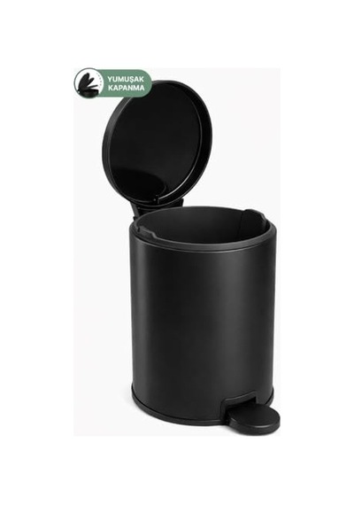 Cigo 3 Lt Banyo Mutfak Ofis Çelik Çöp Kovası - Mat Siyah