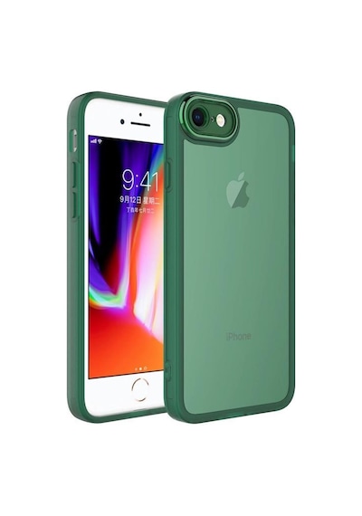Apple Uyumlu iPhone Se 2020 Kılıf Metal Kamera Korumalı Transparan Renkli Kapak