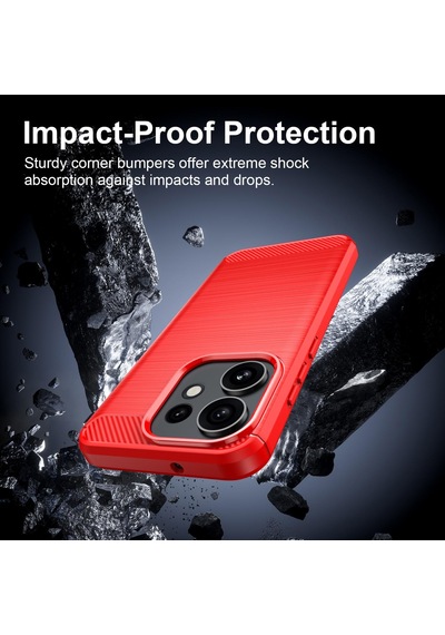 Caseonn Oppo Reno16 5g Kılıf Karbon Fiber Desenli Koruyucu Arka Kapak Lacivert