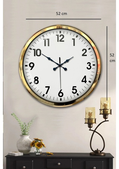 Zentime Gold Standart 52 Cm Metal Zarif Duvar Saati Çok Renkli