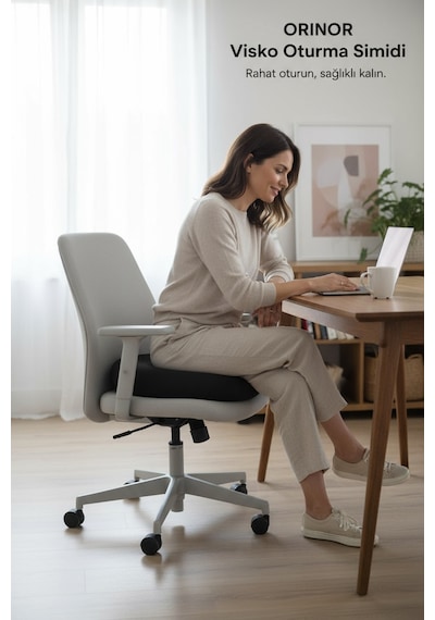 Visko Kuyruk Sokumu Oturma Simidi Ortopedik Donut Yastık, Memory Foam Rahat Oturuş Desteği