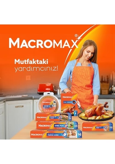 Macro Max Airfryer Pişirme Kağıdı 20 Adet, 16x16 Cm, Yanmaz Yağ Ve Su Geçirmez Hazne