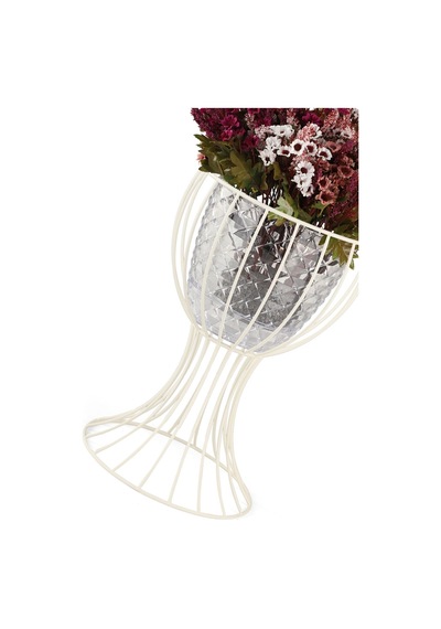 Anafor Saksılık Beyaz 43 Cm Şeffaf Saksı