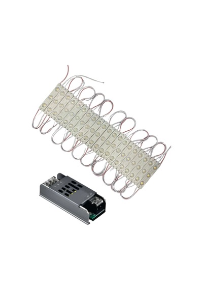12 Volt 1.2 Watt 3 Lensli Beyaz 2835 Smd Led Modül Ip65 20 Adet Modül 5a Slim Trafo Set