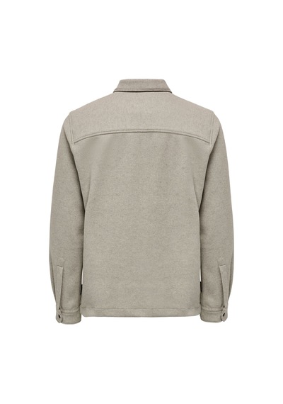 Only & Sons Onsdal Ovr Zıp Ls Shırt Erkek Gri Uk Gömlek - 22026312 Gri