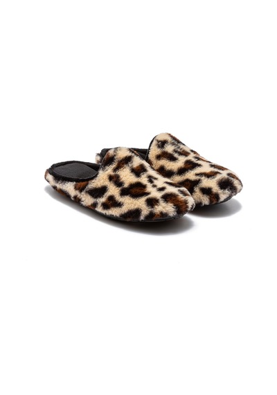 Twigy Leopar Kadın Peluş Ev Terliği Bej 37/41 Bej Leopar