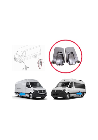 Mercedes Sprinter 907 910 Crafter 2017- İçin Arka Sağ Sol Paçalık