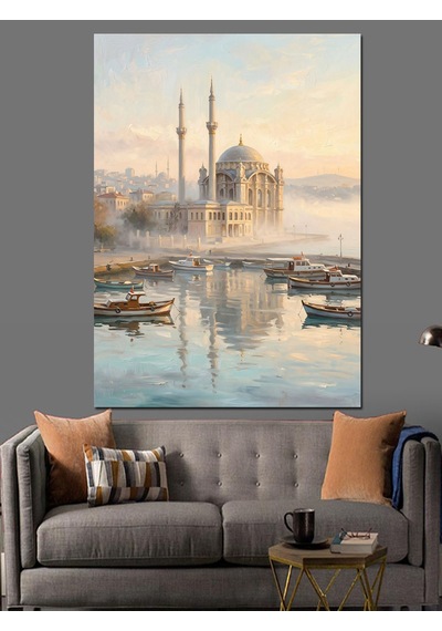 Sisli İstanbul Ve Ortaköy Camii Dekoratif Kanvas - Mdf Ahşap Tablo