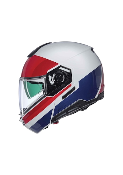 Nolan N90-3 06 Roboto 345 Çene Açılır Kask Beyaz - Mavi - Kırmızı