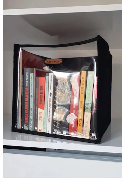 Organizer Kutu 3 Lü Set,şeffaf Ön Yüz,büyük Orta Küçük Boy,oyuncak Kitap Dolap Düzenleyici, Siyah
