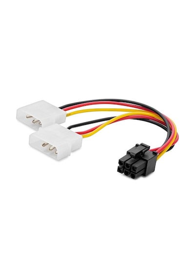 Ekran Kartı Power Y Kablosu 2x 4 Pin To 6 Pin 12v 26 Cm Hdx5520 Evimdeyokyok