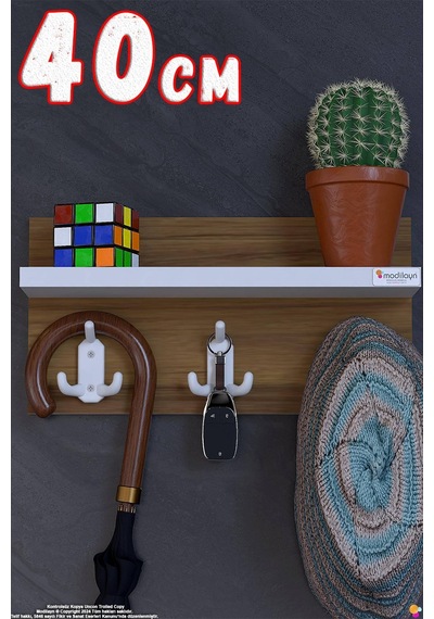 Kedi 9 Kancalı Hol Askısı 3'lü Set 36,4x19 Cm - Şık Tasarım, Çok Amaçlı Düzenleyici Ve Yer Tasarrufu 40 Cm
