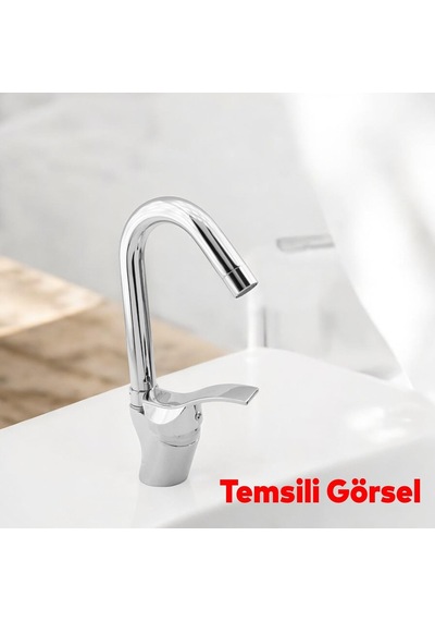 Kısa Kuğu Batarya Duş Bulaşık Musluğu Lavabo Banyo Mutfak Bataryası Mermer Üstü Çift Su Giriş Evye Çok Renkli