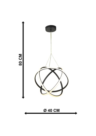 Begüsa Kapella Ledli Avize Siyah 38 Cm