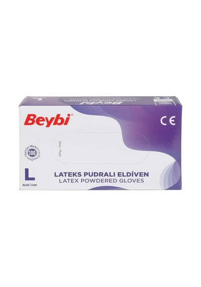 Lateks Pudralı Eldiven Large 100'lü