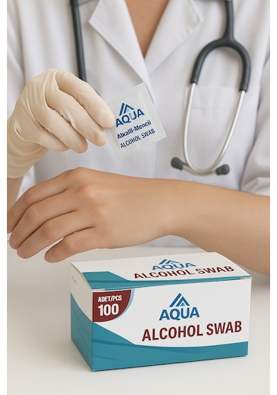 Alkollü Mendil Swab %70 Ethyl Alcohol Içerikli 100'lü Kutu
