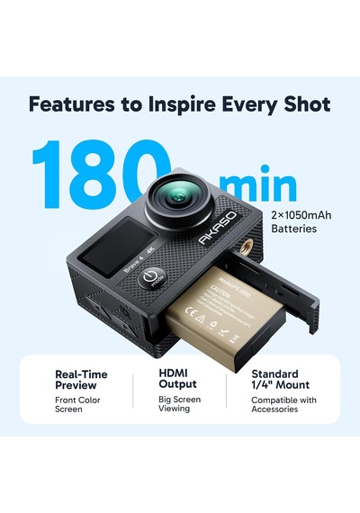 Brave 4 4k 20mp Wifi Aksiyon Kamerası Ultra Hd With Eıs 30m Underwater Su Geçirmez - Uzaktan Kumandalı - 5x Zoom Diğer
