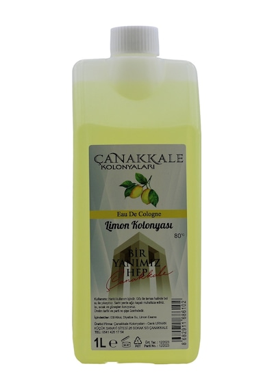 Çanakkale Kolonyaları 80 Derece Limon Kolonyası Bidon Korumalı Kapak - Yeni Model 1 L