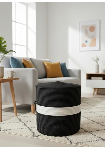 Natureline Jüt Puf Spa Pufu Antre Puf Makyaj Masası Ve Yatak Odası Banyo Pufu Teras Veranda Ve Balkon Uyumlu Hasır D Diğer