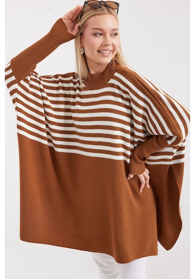 Hiccup Bdart Oversize Akrilik Bisiklet Yaka Kazak Mocha Kahvesi