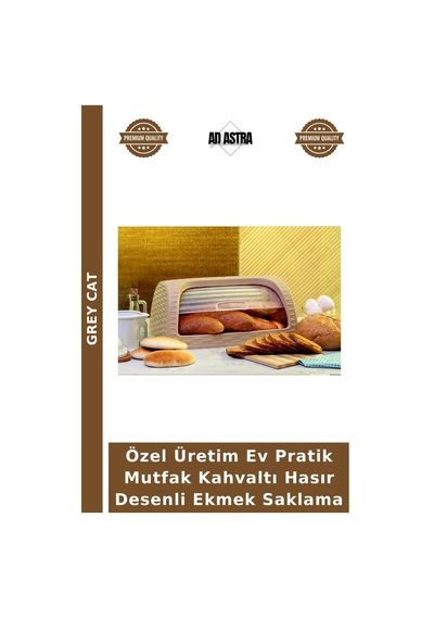 Özel Üretim Ev Pratik Mutfak Kahvaltı Hasır Desenli Ekmek Saklama Çok Renkli