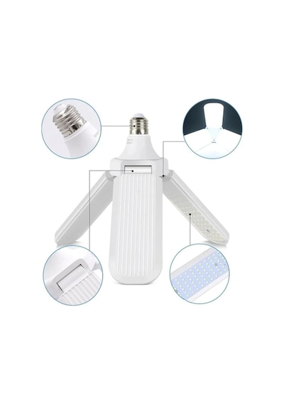 Pervane Ampül 45 W 3 Kollu Katlanır Pervane Led Ampül Tasarruflu Kanatlı Led Çok Renkli