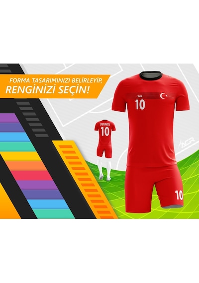 Acr Giyim Kişiye Özel Futbol Forması - Dizayn: Kırmızı & Beyaz 19