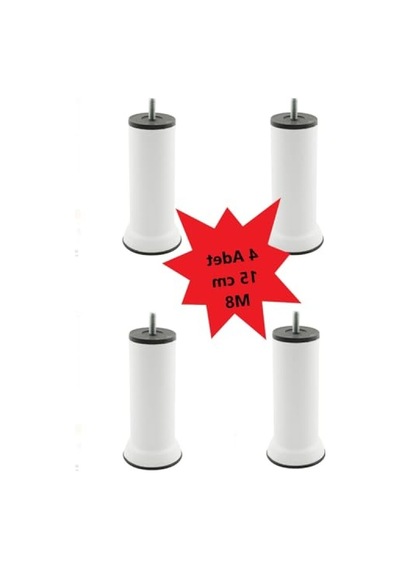 İnce Diş M8 Beyaz Yükseltme Ayağı, 15 Cm, 4 Adet 6395751