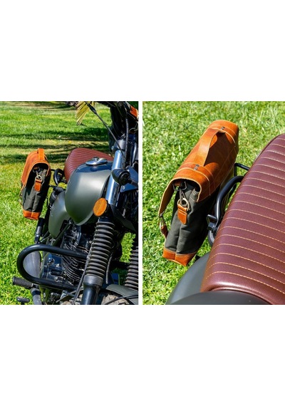 Turktasarlar Motor Accessory Mutt Motorcycle, Motosiklet Yan Çanta Taşıma Aparatı, Siyah Metal Sol Taraf Genel