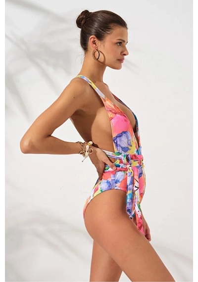 Dorelux Camila Belden Çapraz Bağlamalı Mayokini Garden Dlx-231604 Çok Renkli