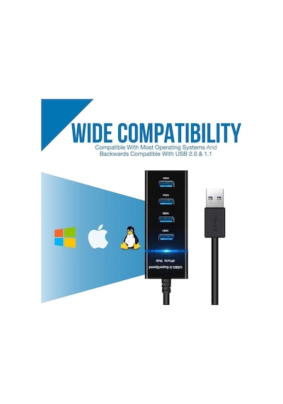 Beyaz 4 Port 3.0 Usb Hub Splitter Yüksek Hızlı Çoklu Splitter Usb Adaptörü Genişletme Kablosu Masaüstü Pc Dizüstü Adaptörü Usb Hub