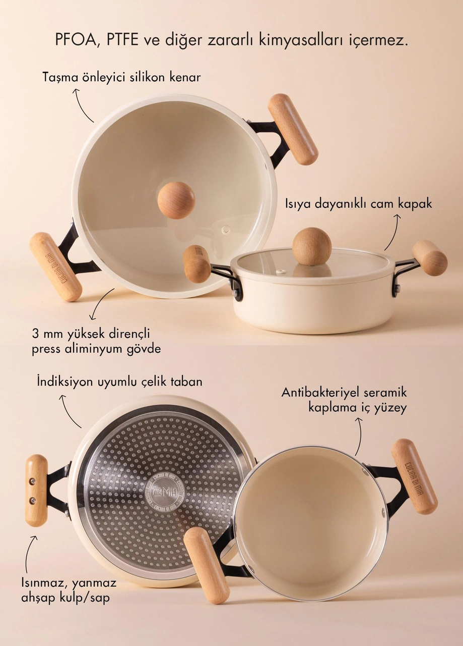 The Mia Cucina Di Mia Sığ Tencere 24 Cm Çok Renkli