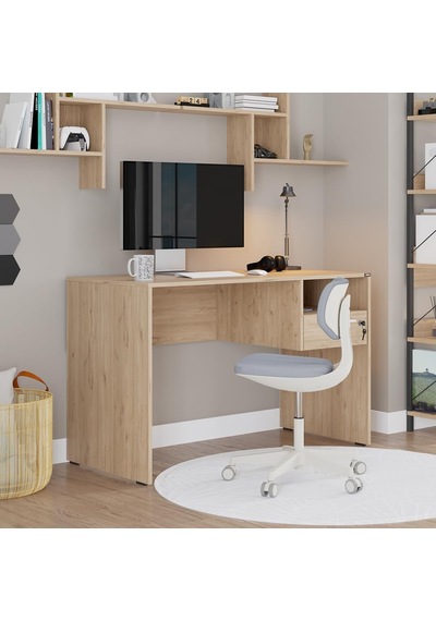 Concept Kilitli Çekmeceli Çalışma Masası - Florida Meşe 120x75x60 Cm Diğer