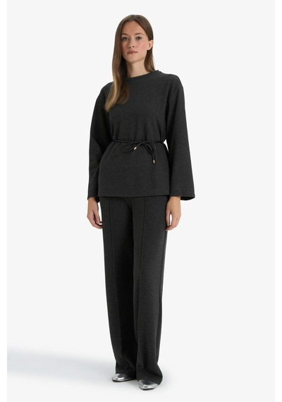 Defacto Wide Leg Düz Paça Pantolon E9913ax25auar169 Antrasit