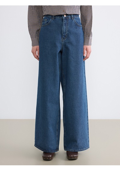Lcw Modest İndigo Baggy Fit Kadın Jean Pantolon