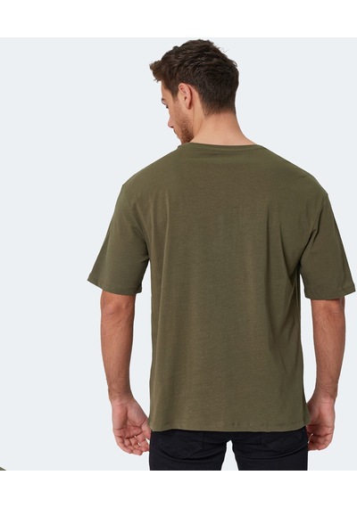 Slazenger KAISER IN Oversize Erkek Oversıze Haki Tişört