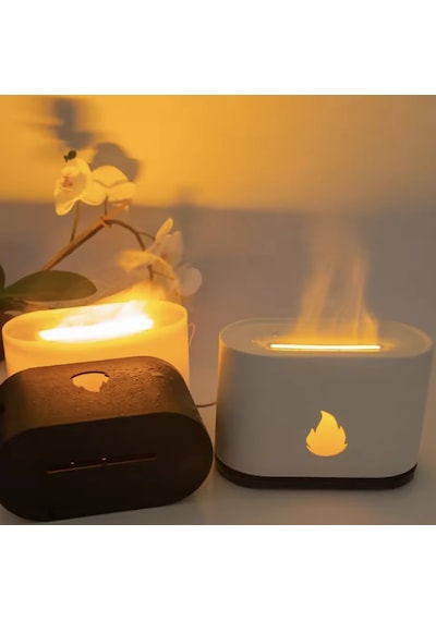 200ml Alev Efektli Hava Nemlendirici, Sessiz Ultrasonik Usb Aromaterapi Difüzör Ev Ofis Kullanımı