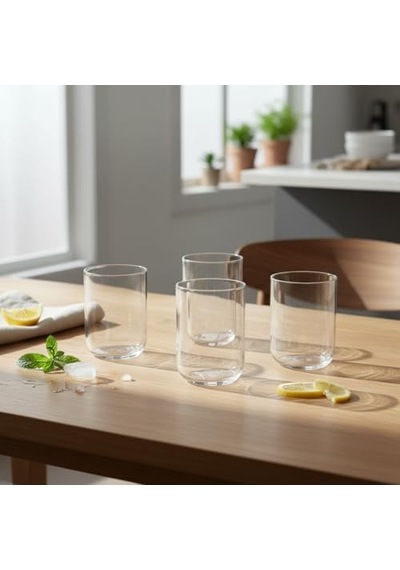 4&apos Lü Borosilikat Cam Bardak Seti - 290 Ml Isıya Dayanıklı Su, Meşrubat Ve Kokteyl Bardağı - Kurşunsuz Ekolojik İnce Cam 4 Adet Aeropress