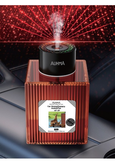 Auhma Af-09 Araç İçi Hava Nemlendirici & Koku Makinesi Ebony Esansı 500ml Aromaterapi Difüzör + Rgb Işıklı